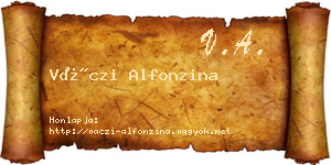 Váczi Alfonzina névjegykártya